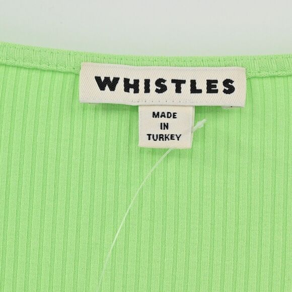 WHISTLES Top Womens Sz 6 Lime Green Fitted Ribbed Knit Square Neck Capsule NEW‎ - Picture 8 of 10